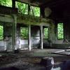錦立坑のとなりにある巻き上げ室内　緑がきれい