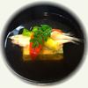 アオサ真丈と楤の芽に白魚のお椀。