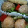 肉団子、海老しんじょう、夏野菜あんかけ