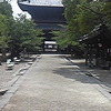 大樹寺の本堂から三門を見ています。
