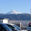 晩秋の富士山をイオン駐車場うから望む