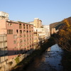 摺り上げ川に沿う旅館街