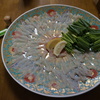 オコゼのお刺身。細君の手料理です