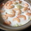 キャベツとエビのクリームスープ