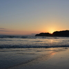 由比ヶ浜：まもなく日没