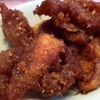 ニンニク醤油で鶏皮揚げ