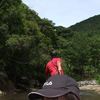 浅瀬では、ガイドさんに引っ張ってもらいました。