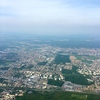 着陸５分前くらいです。