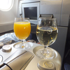 往路。名古屋ーフランクフルト。ウェルカムシャンパン