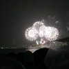 足場からの打ち上げが見えます