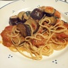 トマトと茄子と自家製バジルのパスタ