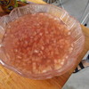 次女、初の手作り桃ゼリー