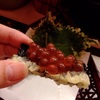 海苔の天婦羅に筋子をのせてみました。