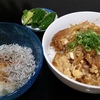 20150914 メンチカツ丼、ジャコおろし、他