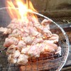 鶏肉を不完全燃焼の煙にさらします