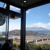 富士川SAのスタバ。富士山絶景ロケーションです。