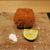 蟹クリームコロッケ　酢橘・塩