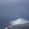 飛行機から見えた富士山