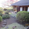 室内より庭を眺める
