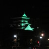 勝山公園大芝生広場から見る夜の小倉城