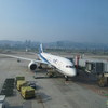 台湾松山空港に到着