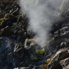 焼岳は活火山、随所で噴煙が上がっています