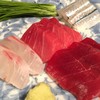 明石の鯛、勝浦の鮪、細魚の酢〆