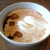 オススメ店のおしるこにソフトクリームを。