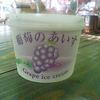 布施葡萄園オリジナルのアイスを食べる．