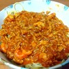 ミートソースにザリ肉を入れて炒めました。