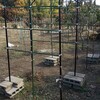 農地内にパーゴラを2台設置。