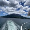 フェリーから見る桜島。