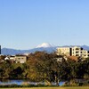 多摩川から見た富士山
