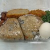 かしわ飯にぎりメンチカツミートボールしそ昆布茹玉子