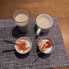 デザートは自家製ヨーグルトとイチゴとバナナ