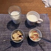 デザートは自家製ヨーグルトと柿リンゴ