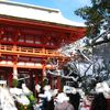 元旦の上賀茂神社は雪景色