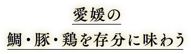 愛媛の鯛・豚・鶏を存分に味わう