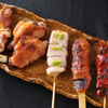 比内地鶏本格焼酎 海舟 - 料理写真:比内地鶏と大山鶏の盛り合わせ(5本)　1200円