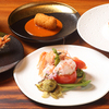 洋食割烹くろふね亭 - 料理写真:季節のおまかせコース（タカアシガニのクリームコロッケ、ホシエビのフライ、アカザエビのグリル、金目鯛のグリル）