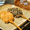 ひげ増 - 料理写真:平目のアーモンド揚げ＆豚肉のゴマ揚げ