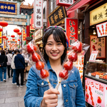 横浜中華街の人気いちご飴店 食べ歩きスイーツ特集