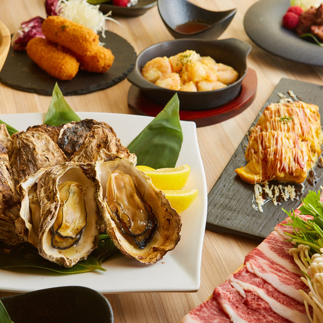 Premium 広島県産焼き牡蠣付き お刺身やステーキに自慢の肉寿司まで 3h制 9品4480円 Origami 八丁堀 居酒屋 食べログ