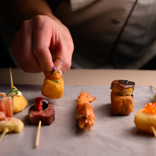 【料理長セレクト3Glass Wine付】Menu kushi Baie : 串フレンチ LA VIE1923 (ラヴィイチキュウニサン【旧 ...