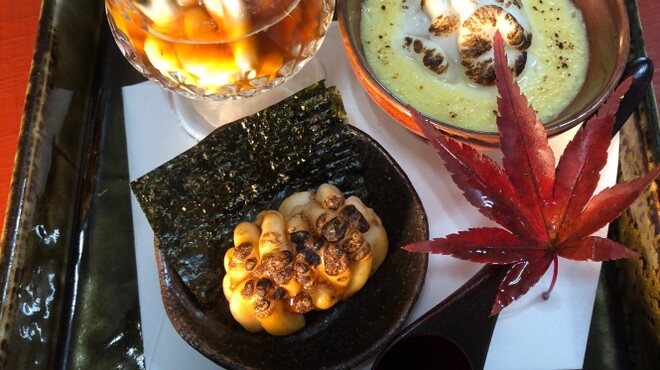 天ぷらふく西 禅と匠 - 料理写真:白子三種/白子磯辺焼き、白子味噌グラタン、白子ポン酢