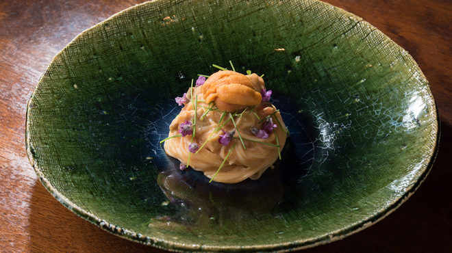 Gustare 佳乃や - 料理写真:冷製　生雲丹とグリル茄子のカッペリーニ