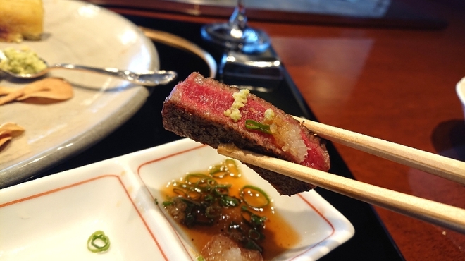 阿蘇迎賓館 縷々 - 料理写真:鉄板焼きのステーキ