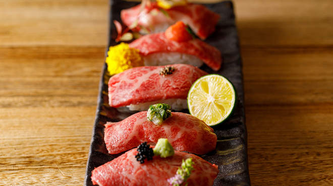 個室 霜降り肉寿司食べ放題 タテガミ 栄本店 栄 名古屋 馬肉料理 ネット予約可 食べログ