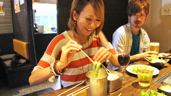 Kushiage Dainingu Ageage - 料理写真:自分で揚げて、熱々揚げたてを楽しめます！！