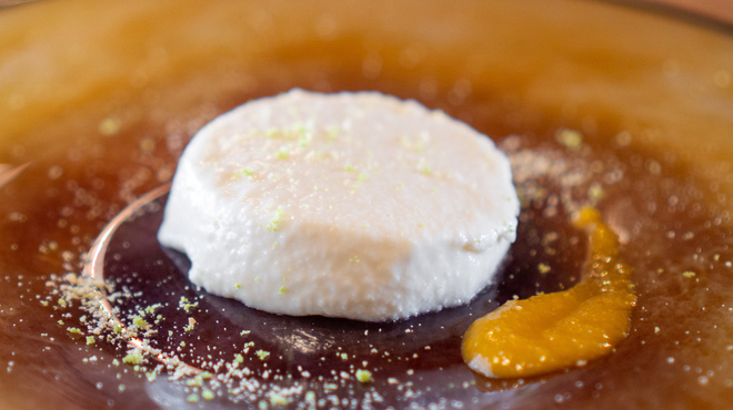 oasi - 料理写真:大吟醸を作る時に出る吟醸粕のデザート みかんのソース